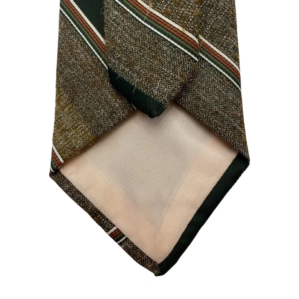 Don Loper Beverly Hills Men's Classic Neck Tie Brown Retro Stripe Polyester